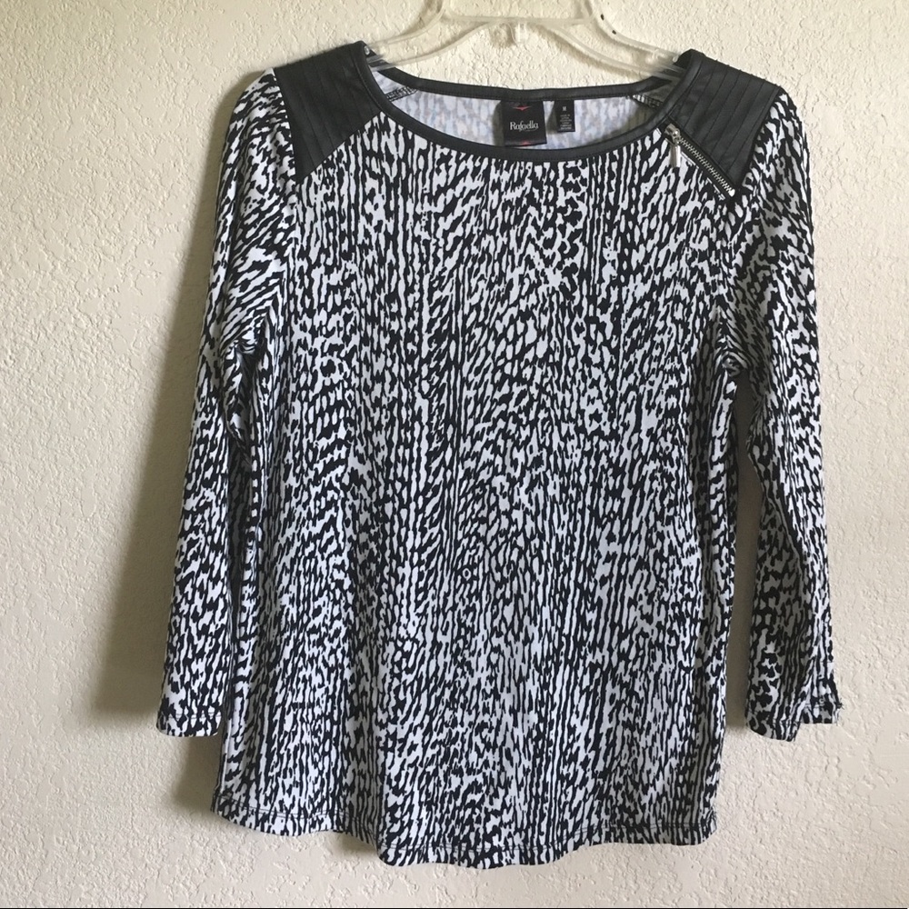 Rafaella Black & White Long Sleeve Shirt
